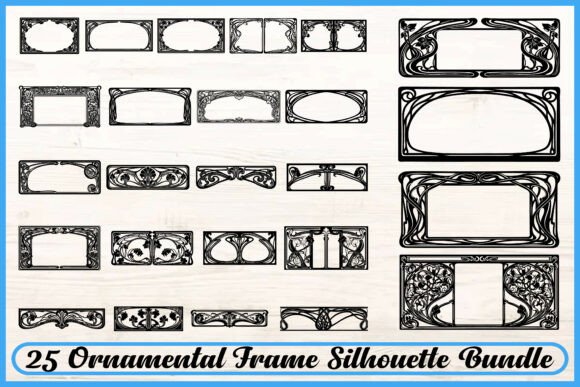 25 Elegant Ornamental Frame SVG Bundle: Graphics & Illustrations