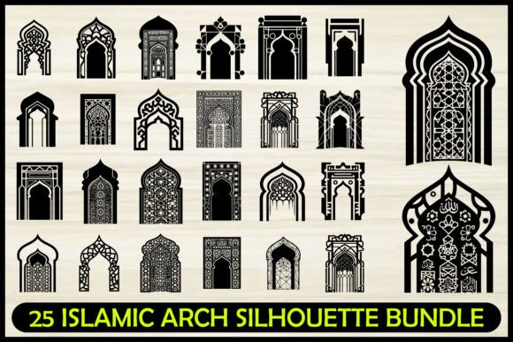 25 Ornate Islamic Arch SVG Bundle: Graphics & Illustrations