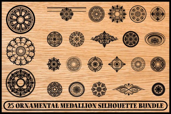 25 Vintage Ornamental Medallion Bundle: Graphics & Illustrations