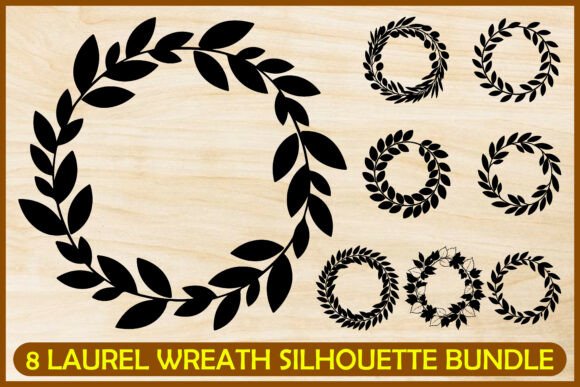 8 Classic Laurel Wreath SVG Bundle: Graphics & Illustrations