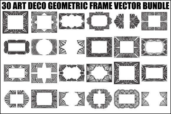 Art Deco Geometric Frame Bundle: Graphics & Illustrations