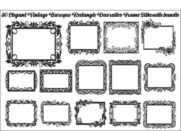 Baroque Rectangle Frame Bundle: Graphics & Illustrations for Local Branding