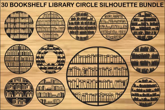 Bookshelf Library Circle SVG Bundle