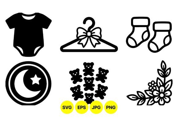 Cute Baby Essentials Clipart Set: Graphics & Illustrations