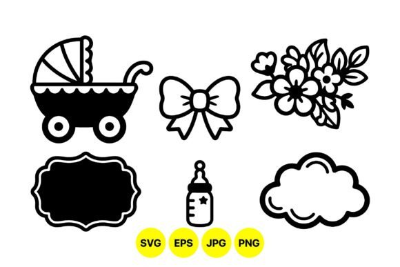Cute Baby Shower Clipart Set: Graphics & Illustrations for Warm Branding
