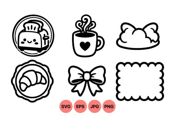 Cute Breakfast Doodle Clipart: Graphics & Illustrations for Handmade Brands