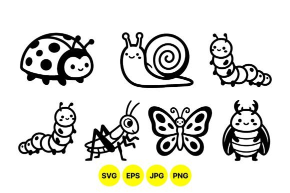 Cute Insect Cartoon Clipart: Graphics & Illustrations for Handmade Joy