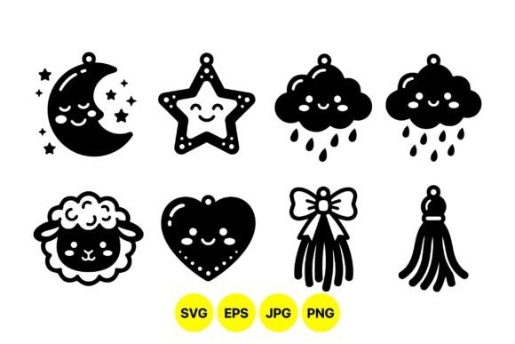 Cute Kawaii Charm SVG Clipart: Graphics & Illustrations for Editorial Warmth