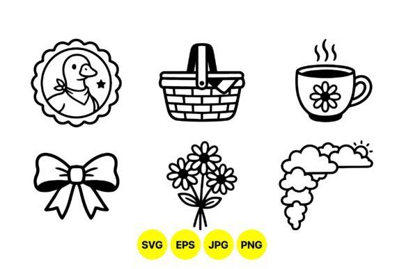 Cute Spring Picnic Clipart Set: Graphics & Illustrations