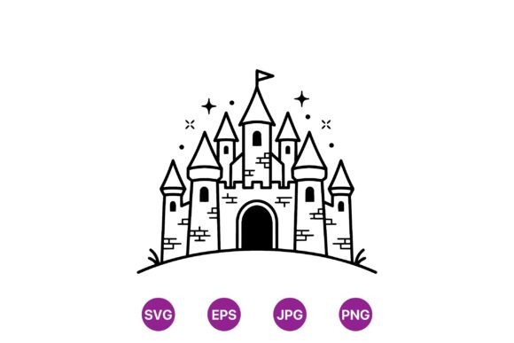 Fairy Tale Castle Clipart Art: Graphics & Illustrations