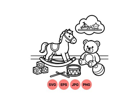 Kids Toy Clipart Design Set: Graphics & Illustrations