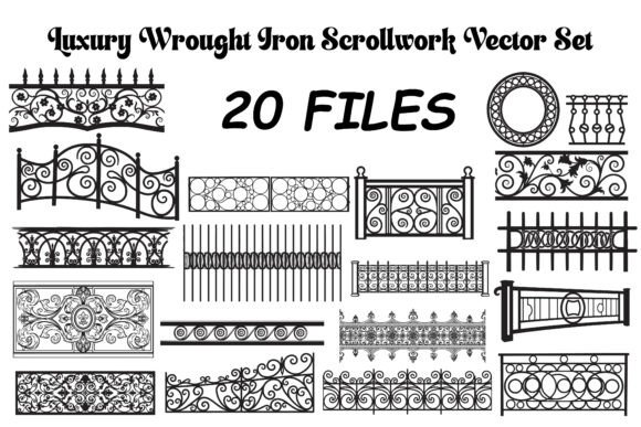 Luxury Wrought Iron Scrollwork Vector Graphics & Illustrations