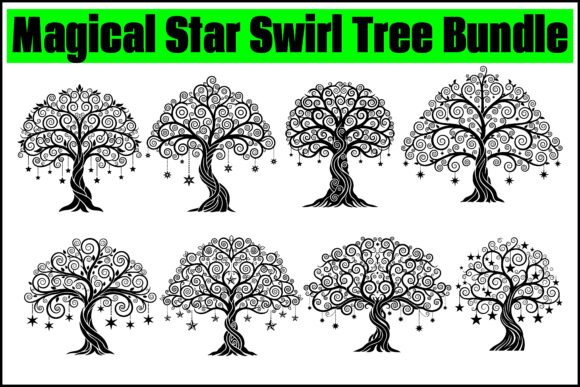 Magical Star Swirl Tree Bundle: Graphics & Illustrations for Brand Magic