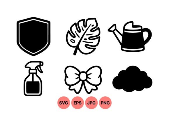 Minimalist Garden Icon Clipart: Graphics & Illustrations