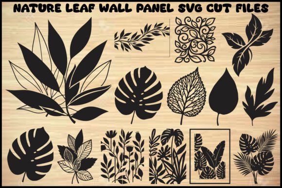 Nature Leaf Wall Panel SVG Bundle: Graphics & Illustrations