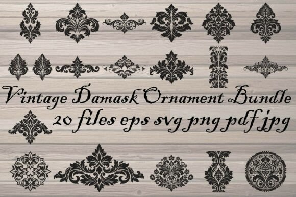 Vintage Damask Ornament Bundle: Graphics & Illustrations for Handmade Craft