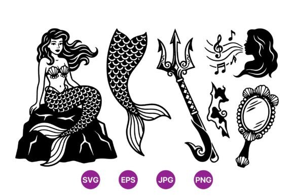 Vintage Mermaid Illustration Pack: Graphics & Illustrations