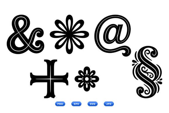 Vintage Ornament Glyph Pack