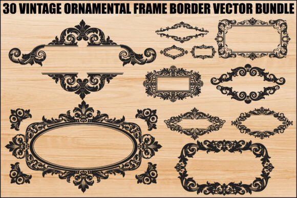 Vintage Ornamental Frame Border Bundle: Graphics & Illustrations for Handmade Crafters