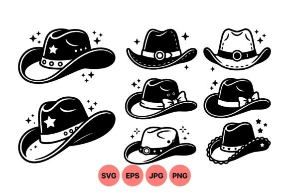 Western Cowboy Hat Clipart SVG: Graphics & Illustrations for Authentic Western Branding