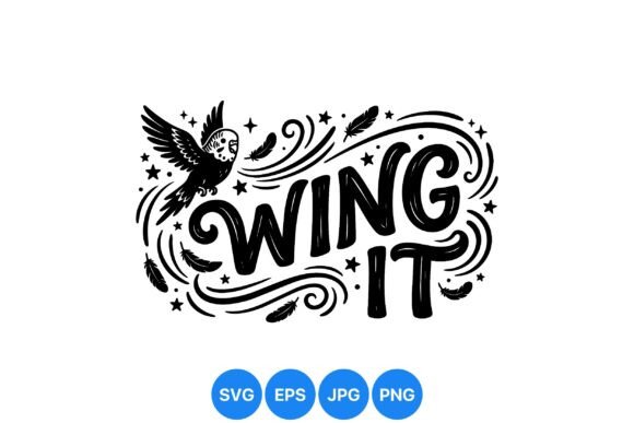 Wing It Bird Typography Design: Playful Graphics & Illustrations for Content Publishers